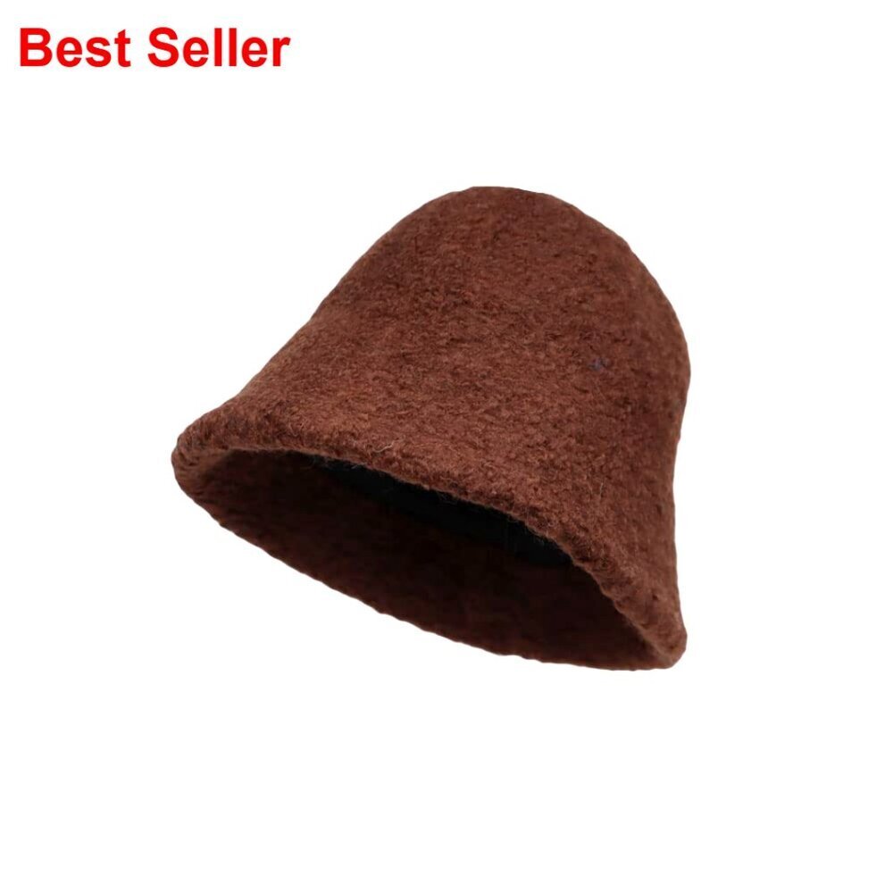 Wool Floppy Bucket Hat, Stretch Fit for Winter Outdoor Activities